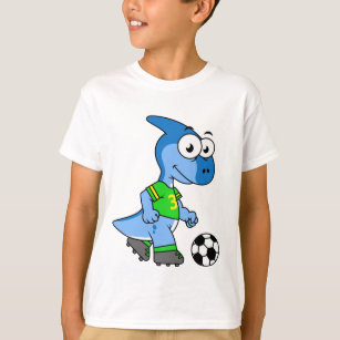 Illustration eines Parasaurolophus, der Fußball sp T-Shirt