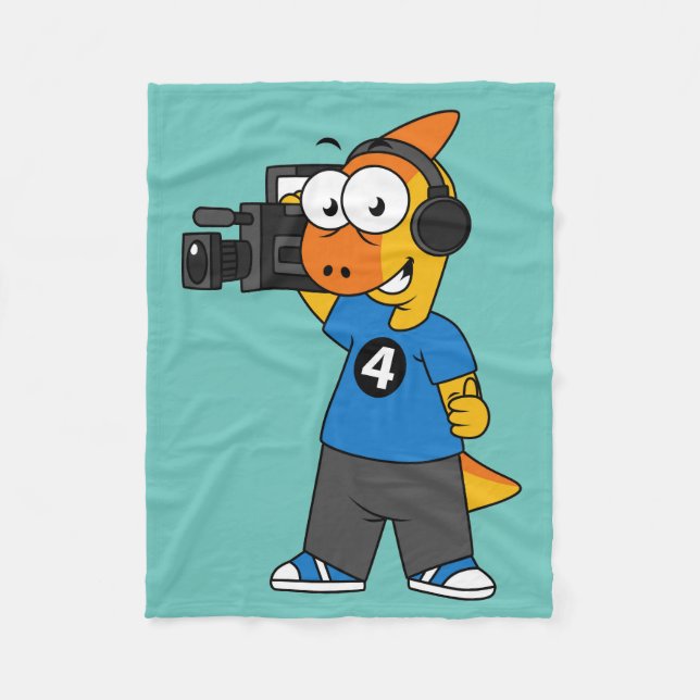 Illustration eines Parasaurolophus-Kamerabetreiber Fleecedecke (Vorderseite)