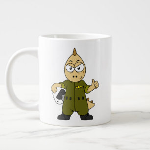 Illustration eines Piloten von Allosaurus Jet. Jumbo-Tasse