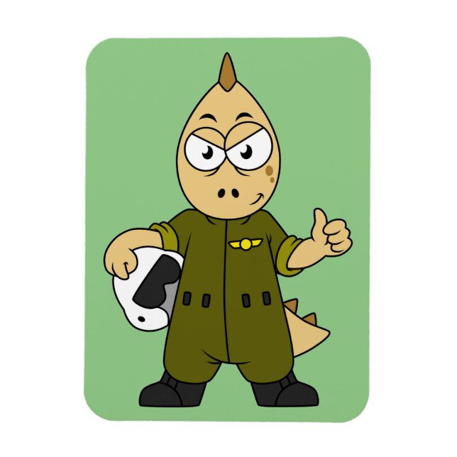 Illustration eines Piloten von Allosaurus Jet. Magnet (Vertikal)