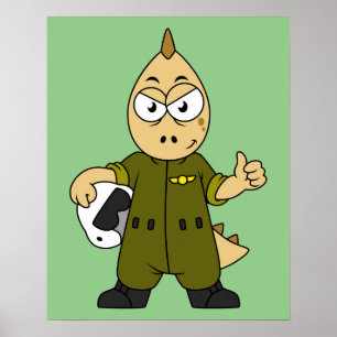 Illustration eines Piloten von Allosaurus Jet. Poster