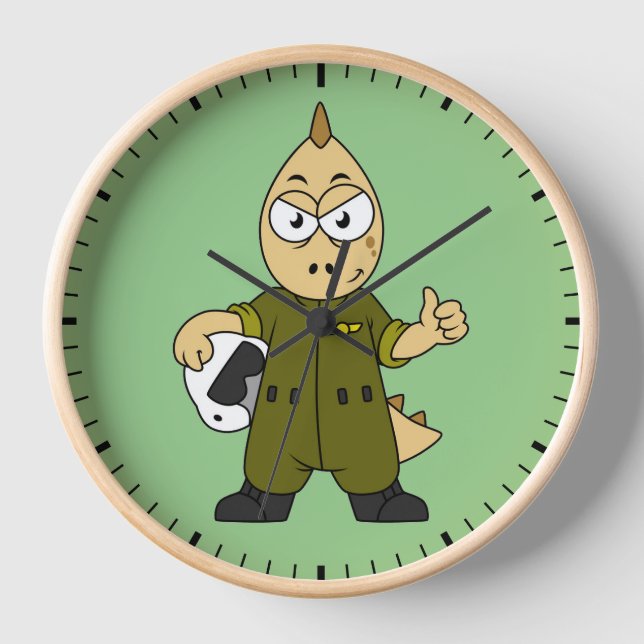 Illustration eines Piloten von Allosaurus Jet. Uhr (Vorderseite)