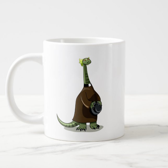 Illustration eines Plateosaurus, der als Priester  Jumbo-Tasse (Links)