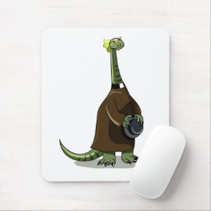 Illustration eines Plateosaurus, der als Priester  Mousepad