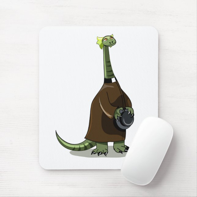 Illustration eines Plateosaurus, der als Priester  Mousepad (Mit Mouse)