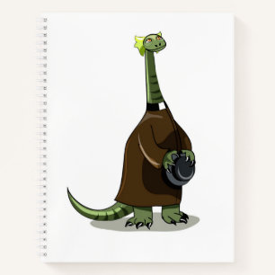 Illustration eines Plateosaurus, der als Priester Notizbuch
