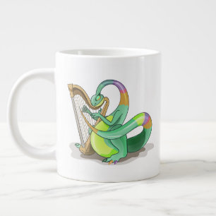 Illustration eines Plateosaurus, der die Harfe spi Jumbo-Tasse