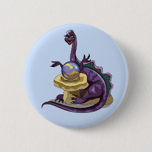 Illustration eines Plateosaurus Fortune Teller. Button