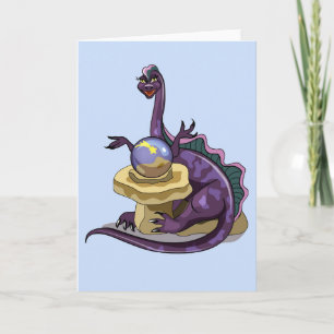 Illustration eines Plateosaurus Fortune Teller. Karte