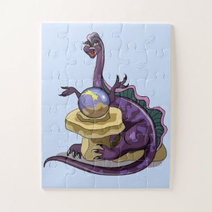 Illustration eines Plateosaurus Fortune Teller. Puzzle
