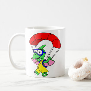 Illustration eines Pterodactylparachuting. Kaffeetasse
