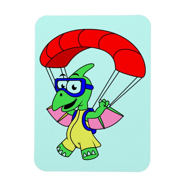 Illustration eines Pterodactylparachuting. Magnet (Vertikal)