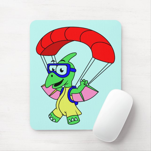 Illustration eines Pterodactylparachuting. Mousepad (Mit Mouse)
