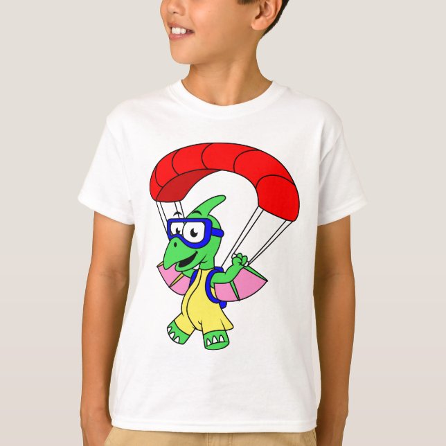 Illustration eines Pterodactylparachuting. T-Shirt (Vorderseite)