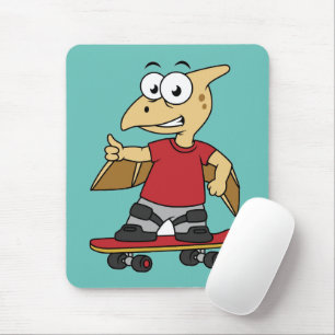 Illustration eines Pterosaurus Skateboarding. Mousepad