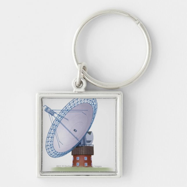 Illustration eines Radioteleskops Schlüsselanhänger (Vorne)
