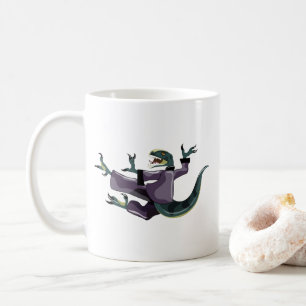 Illustration eines Raptor Darstellend Karate. Kaffeetasse