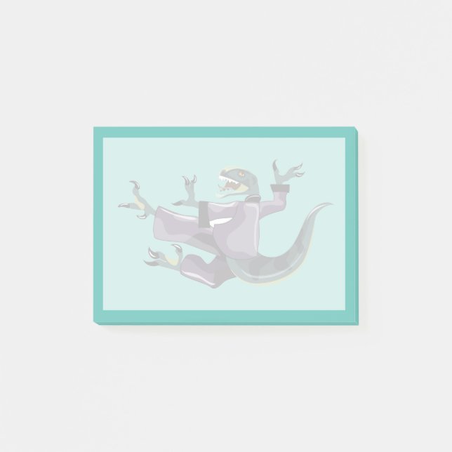 Illustration eines Raptor Darstellend Karate. Post-it Klebezettel (Vorderseite)