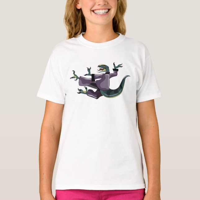 Illustration eines Raptor Darstellend Karate. T-Shirt (Vorderseite)