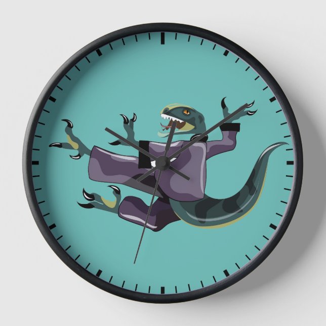 Illustration eines Raptor Darstellend Karate. Uhr (Vorderseite)