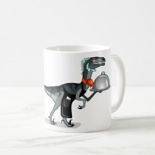 Illustration eines Raptor Food Kellners. Kaffeetasse