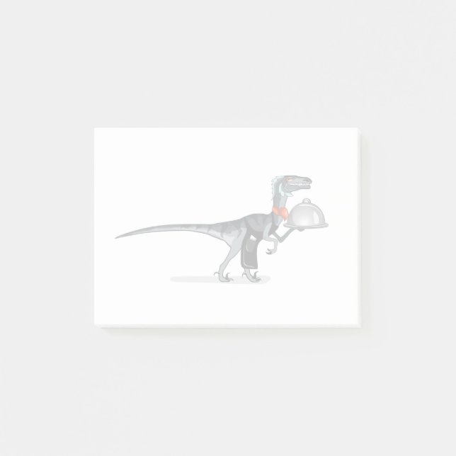 Illustration eines Raptor Food Kellners. Post-it Klebezettel (Vorderseite)