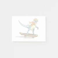 Illustration eines Raptor Skateboarding.