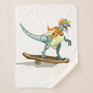 Illustration eines Raptor Skateboarding. Sherpadecke