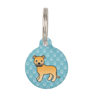Illustration eines rehbraunen Staffordshire Bull T Tiermarke