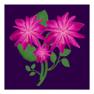 Illustration eines rosa Blumenstraußes Handgezei Poster