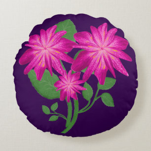 Illustration eines rosa Blumenstraußes   Handgezei Rundes Kissen