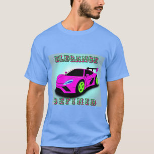 Illustration eines rosa Sportwagens mit modernem D T-Shirt