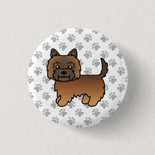 Illustration eines roten Cairn Terrier Hundes mit Button