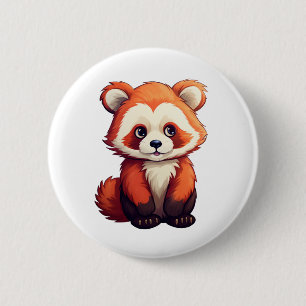Illustration eines roten Panda-Cartoons Button
