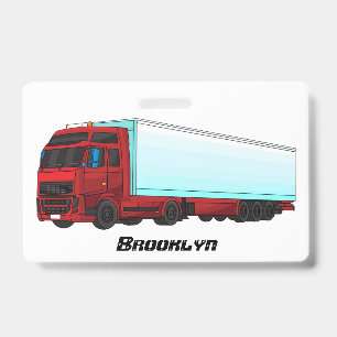 Illustration eines roten Sattelzug-LKWs Ausweis