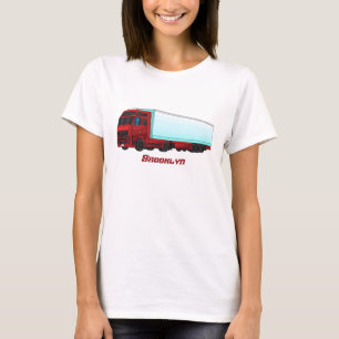 Illustration eines roten Sattelzug-LKWs T-Shirt