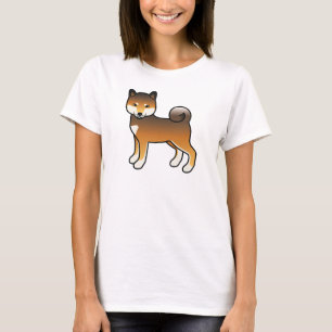 Illustration eines roten Sesam-Shiba-Inu-Hundes al T-Shirt