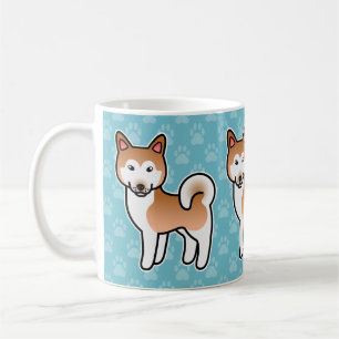 Illustration eines roten und weißen Alaskan Malamu Tasse