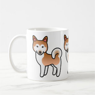 Illustration eines roten und weißen Alaskan Malamu Tasse