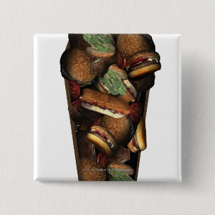 Illustration eines Sarges füllte mit Schnellimbi Button