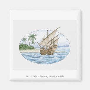 Illustration eines Schiffes aus dem 16. Jahrhunder Magnet