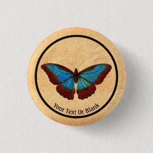 Illustration eines Schmetterlings im Vintage-Stil Button
