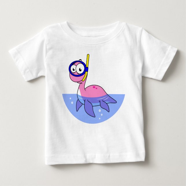Illustration eines schnorchelnden Loch Ness Monste Baby T-shirt (Vorderseite)
