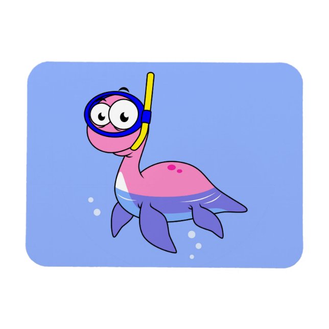 Illustration eines schnorchelnden Loch Ness Monste Magnet (Horizontal)