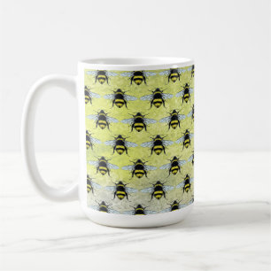 Illustration eines Schwarms von Honig-Hummeln Kaffeetasse