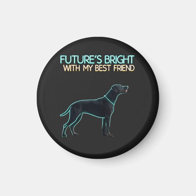 Illustration eines schwarzen Labrador-Hundes Magnet (Vorne)