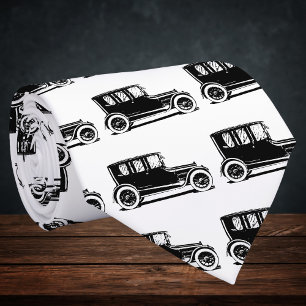 Illustration eines schwarzen Oldtimers Krawatte