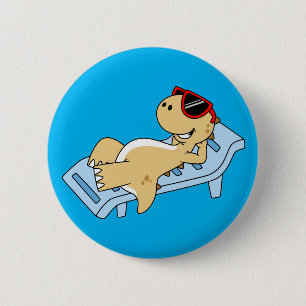 Illustration eines Sonnenbades Tyrannosaurus Rex. Button