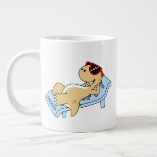 Illustration eines Sonnenbades Tyrannosaurus Rex. Jumbo-Tasse