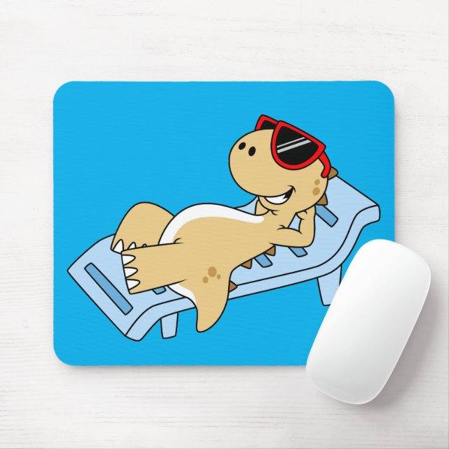 Illustration eines Sonnenbades Tyrannosaurus Rex. Mousepad (Mit Mouse)